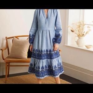 Boden Eden embroidered linen dress